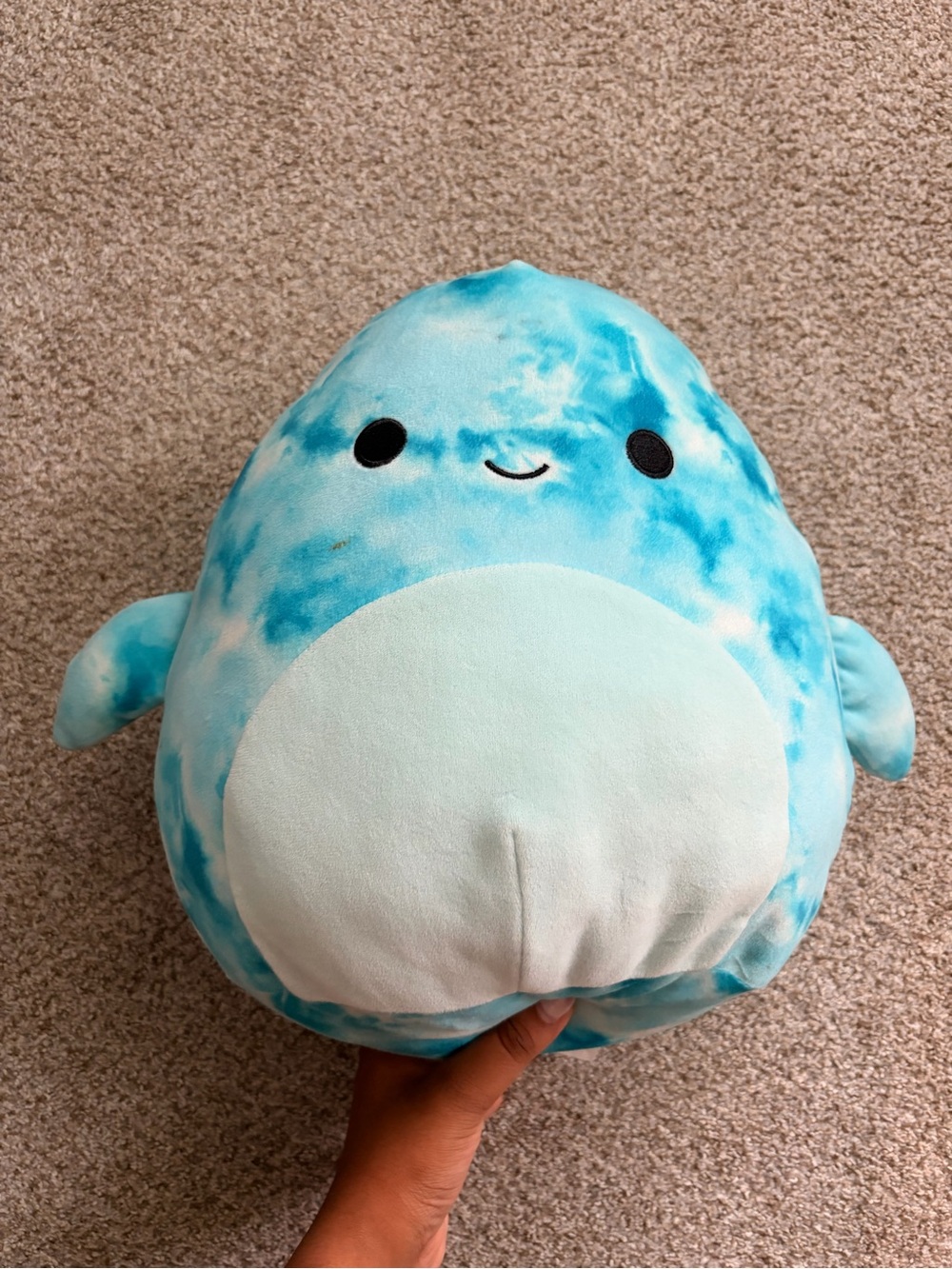 Squishmallows Aqua Tie-Dye Plush Fish Pillow